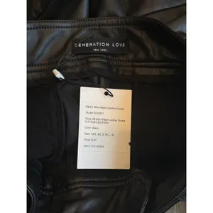 NEW Generation Love Milo Vegan Leather Belted Shorts Black Size 2 thumbnail 6