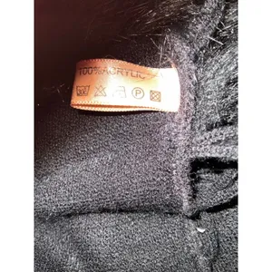 Black Faux Fur Trim Fringe Knit Vest Open Front Sleeveless Wrap Shawl RN136026 thumbnail 3