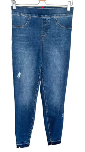 Spanx Womens Distressed Ankle Skinny Denim Pull On Jeans Size Medium thumbnail 1