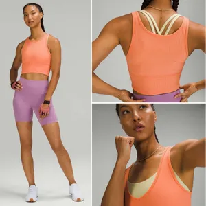 Lululemon Power Pivot Tank Rib in Golden Apricot Size 4 thumbnail 3
