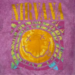 Nirvana Tie-Dye Smiley Face 90’s Logo Crewneck Sweatshirt thumbnail 4
