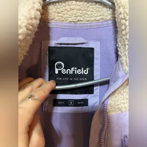 Madewell PENFIELD Jacket S Cream Beige Sherpa Zip Fleece Oatmeal Lavender Fuzzy Mattawa thumbnail 4