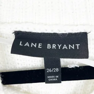 LANE BRYANT White Oversized Arm Openings Knit Poncho Sweater Size 28 Neutral thumbnail 3