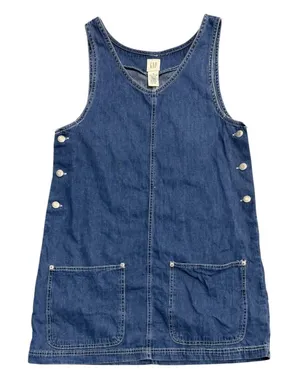 Y2K 1990's Vintage Gap Denim Dress Overalls Size Small 100% Cotton Romper Jumper thumbnail 1