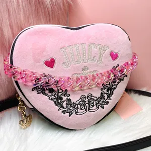 New Juicy Couture Retro Chic Heart Crossbody Bag and Heart Iridescent Chain thumbnail 1