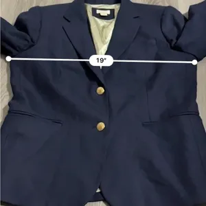 J. Crew Factory Wool Blend Navy Blue‎ Long Sleeve Button Blazer Size 10 thumbnail 9