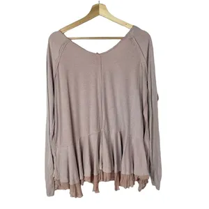 Free People We‎ the Free Light Pink Tangerine Swing Long Sleeve Tee S thumbnail 3