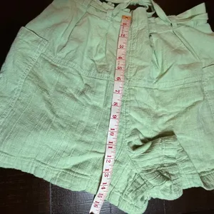 Free People Mint Green Cotton Gauze Drawstring Shorts S 27" Relaxed Boho Summer thumbnail 3