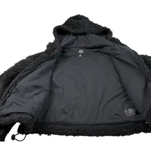 Urban Outfitters BDG Hooded Cropped Teddy Jacket Size Small Black Cozy Basic‎ thumbnail 8