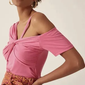 Sunday in Brooklyn‎ Anthropologie Ruched Wrap Top Pink Size XL NWT thumbnail 1