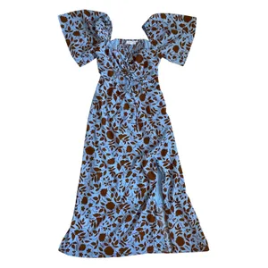 ASTR the Label‎ Blue Brown Floral Lace Up Cutout Midi Dress ALD44563 Small thumbnail 11
