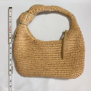 Urban Expression Tan Woven Straw Maple Hobo Bag Knotted Handle Summer Vegan‎ thumbnail 2