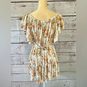 Cupcake and Cashmere Woman’s White Floral Lightweight Raylon Dress Size Large thumbnail 6