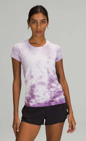 Lululemon Swiftly Tech Short Sleeve Shirt 2.0 in Shibori Stripe Wisteria Purple thumbnail 1