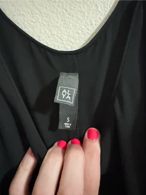 Alya Black Spaghetti-Strap Mini Slip Dress thumbnail 2