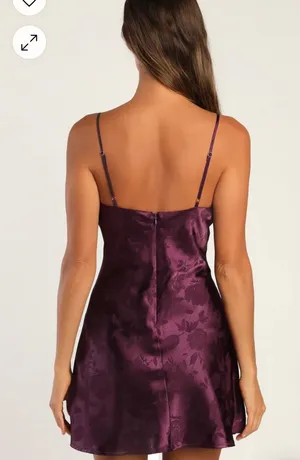 Lulus Satin Purple Slip Dress thumbnail 3