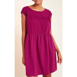 Good Luck Tee Babydoll Dress Women’s SZ Small NWT Anthropologie Wine 100% Cotton thumbnail 3
