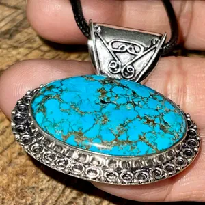 Blue Hubei Turquoise Pendant 1 1/2” thumbnail 10