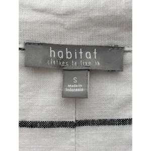 Habitat Button Down Shirt Linen Cotton Striped Tunic Top Womens Small Lagenlook thumbnail 4