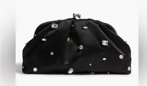 NWT J Crew Satin rhinestone clutch missing 4 rhinestones thumbnail 1