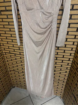 Vince Camuto gold shimmer gown size 8 thumbnail 5