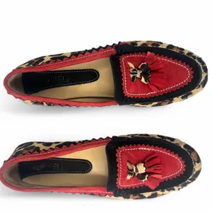 VANELi 9 Leopard Print Driving Loafer Moccasin Flats Slip On Tassel Calf Hair thumbnail 4