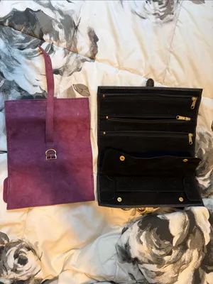 ACE England Purple Suede Leather Travel Jewelry Carrier + LargerFreebie Organize thumbnail 3