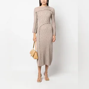 Cult Gaia Rosalia Knit Midi Dress in Canyon Tan M thumbnail 9