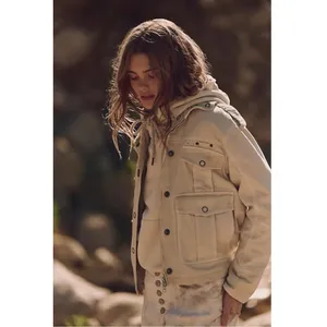 Free People Bohemian Kali Washed Utility Military Canvas Jacket Neutral Medium thumbnail 10