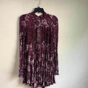 free people sweet thing printed tunic dress purple paisley burgundy size‎ small thumbnail 7