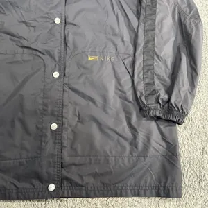 Vintage Nike Jacket Woman's SZ S Blue Windbreaker Rain Coat Y2K 90s Spellout thumbnail 4