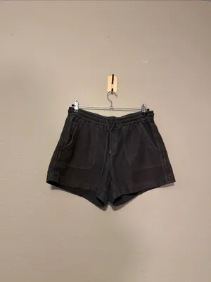 Athleta Farallon Drawstring Sweat Shorts Washed Gray Size 8 Tall thumbnail 2
