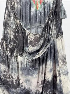 Flying Tomato halter open back Maxi Dress Gray Tie-Dye neon embroidered M summer thumbnail 7