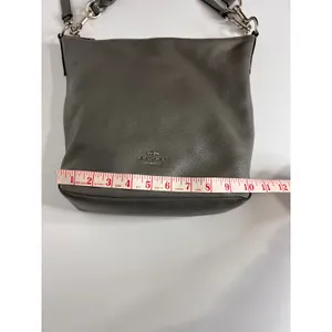 Coach Abby Duffle Gray Pebble Leather Shoulder Crossbody Bag thumbnail 9