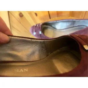 Dana Buchman Alexandria Aubsde Suede Leather Buckle Wedge Heel Women's Sz 8.5M thumbnail 7