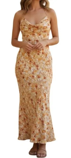 Park & Fifth Kingston Floral Print Satin Strappy Slip Dress Large NEW thumbnail 1