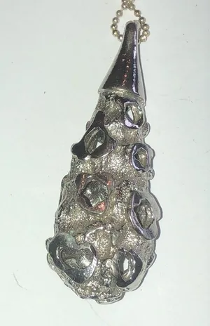Vintage Silver Tone Huge Hollow Cutout Pendant Boho Retro Necklace thumbnail 5