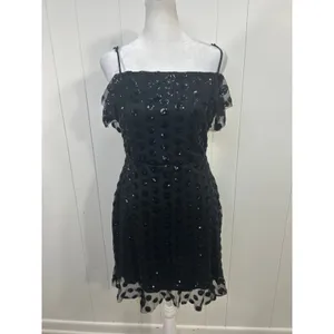 Altar'd State Sparkle Polka Dot Dance Party Homecoming Mini Dress Black Size M thumbnail 5