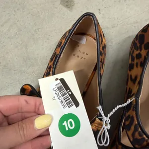 A New‎ Day Tamsin Leopard Print Mary Jane Flats Brown Black Size 10 NEW thumbnail 2