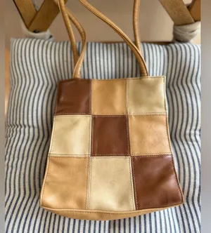 Vintage 90’s Y2K Tan Brown Patchwork Rectangular Shoulder Bag thumbnail 2