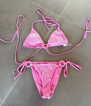 Isabella Rose Smocked Bikini Set Pink Womens Size Large thumbnail 1