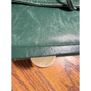 Vintage Ganson Emerald Green Leather Crossbody Bag Kiss Lock Frame Retro‎ 80s thumbnail 11