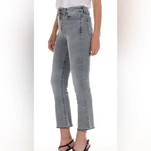 Fidelity Denim Juniper Crop Flare Stretch Jeans in Surfire Gray Raw Hem Size‎ 29 thumbnail 2