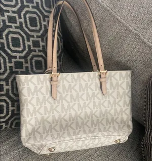 Michael Kors Cream Tote Bag with Signature Monogram thumbnail 6