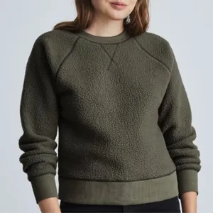 NEW Everlane The‎ Renew Teddy Fleece Sweatshirt in Green thumbnail 1