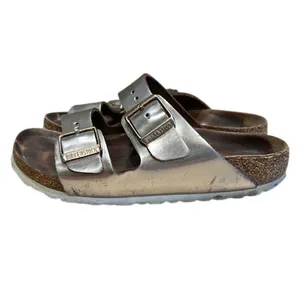 Birkenstock Arizona Chunky Platform Sandals Metallic Silver 36 EU / 5-5.5 US thumbnail 2
