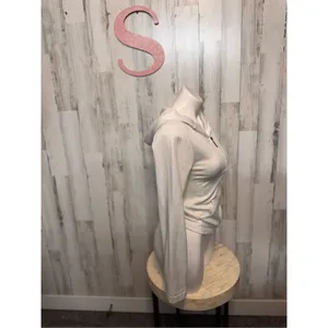 White zip up sweater size small thumbnail 3