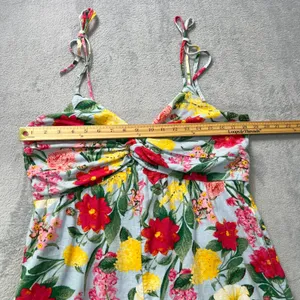 Old Navy Floral Jumpsuit Tie Strap Smocked‎ Back Casual Summer Lightweight L thumbnail 8