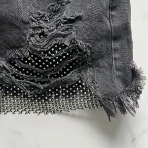 NWT Anthropologie Pilcro Jewel Mesh Denim Shorts Size 29 Distress Festival Rave thumbnail 8