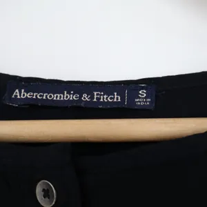 Abercrombie & Fitch Black Long Sleeve Button Front Drawstring Tunic Dress Small thumbnail 2